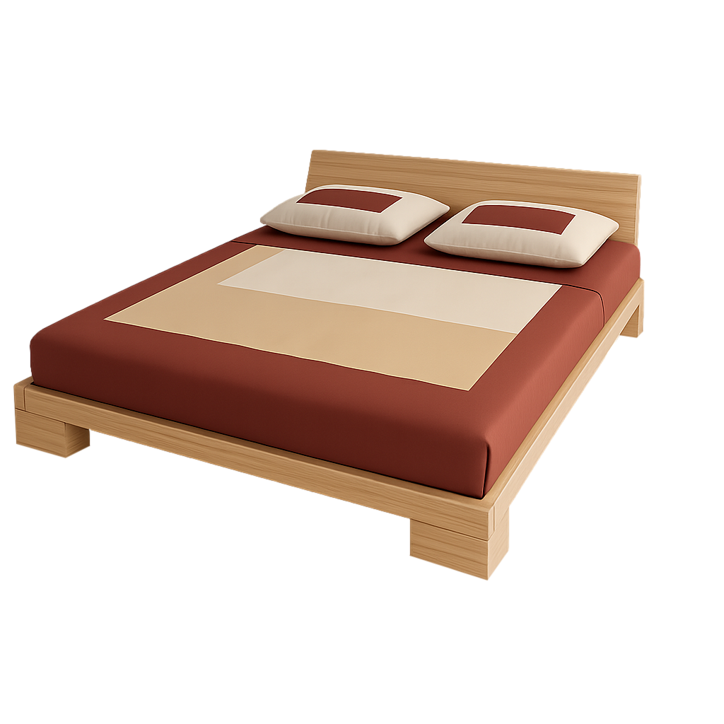 Massivholzbett ZEN 'metallfrei', inkl. Lattenrost